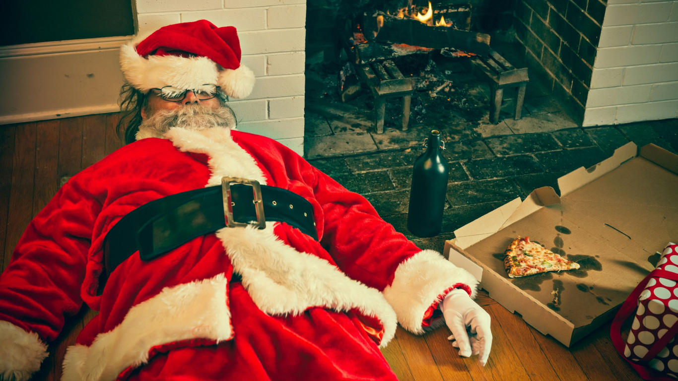 Weihnachtsmann, Weihnachten, Veranstaltung, Gesichtsbehaarung, Tradition. Wallpaper in 1366x768 Resolution