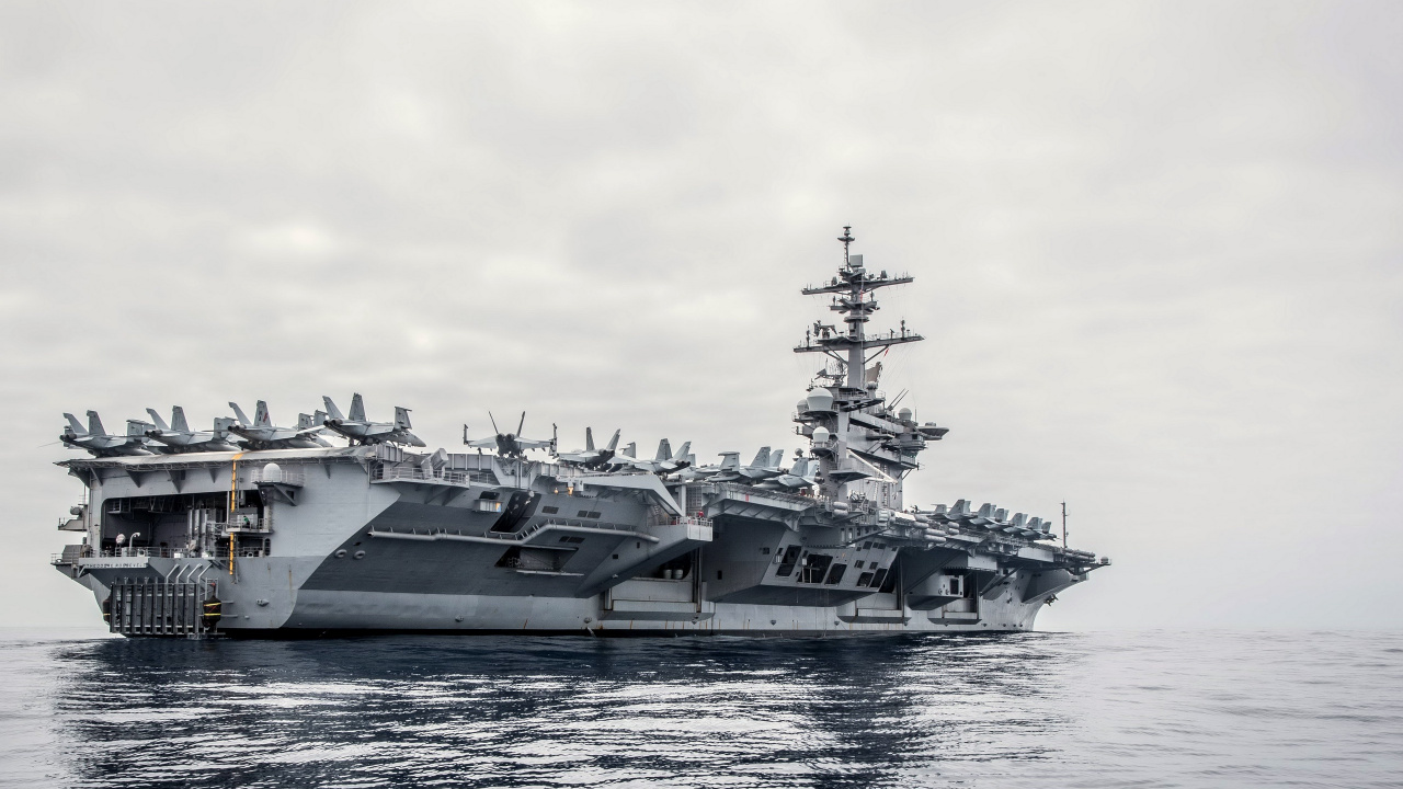 Porte-avions, USS Theodore Roosevelt CVN-71, Marine Des États-unis, L'USS Ronald Reagan, Navire de Guerre. Wallpaper in 1280x720 Resolution