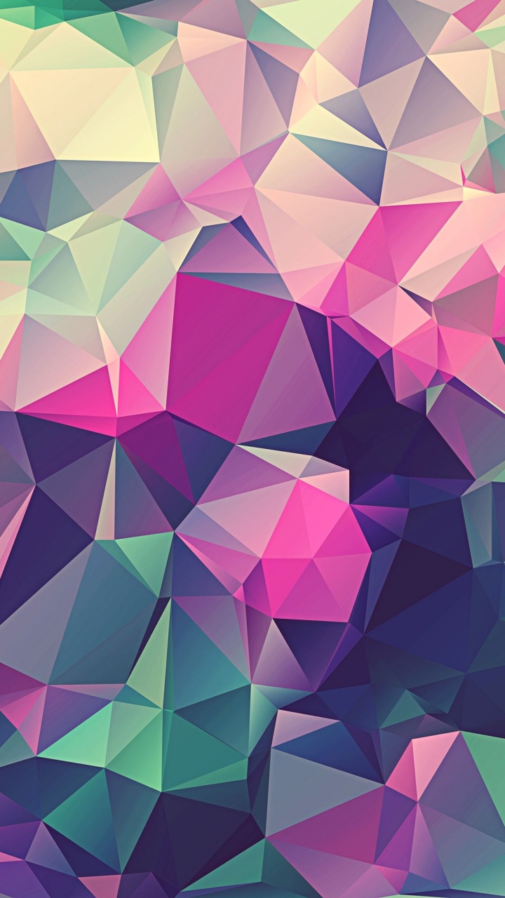 多边形, 紫色的, 三角形, 粉红色, 对称 壁纸 720x1280 允许