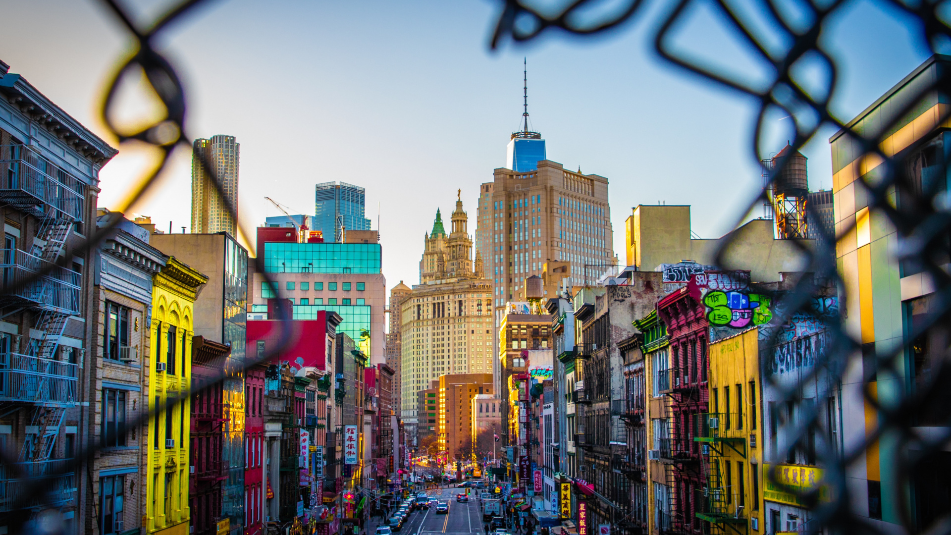 Cars on Road Between High Rise Buildings During Daytime. Wallpaper in 1920x1080 Resolution