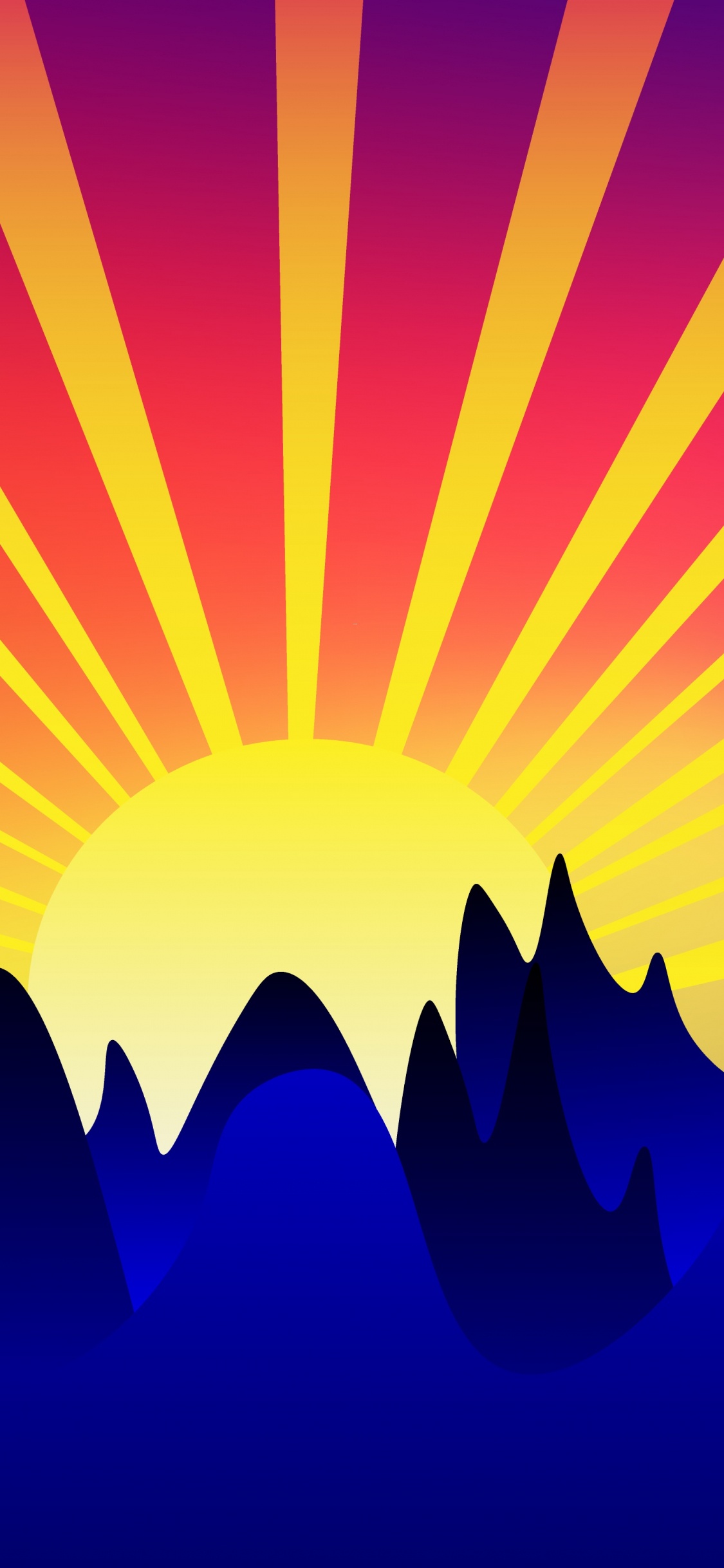 Peinture Abstraite Jaune Orange et Violet. Wallpaper in 1125x2436 Resolution