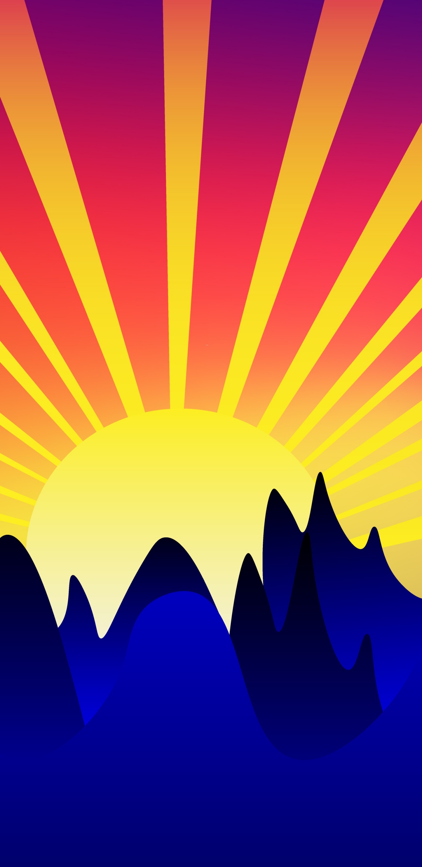 Gelb-orange Und Lila Abstrakte Malerei. Wallpaper in 1440x2960 Resolution