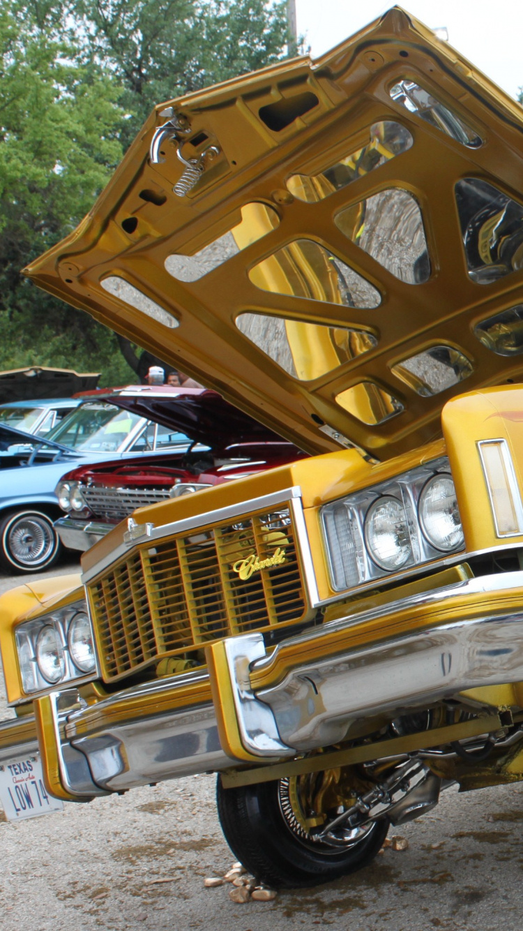 Blau-brauner Oldtimer. Wallpaper in 750x1334 Resolution