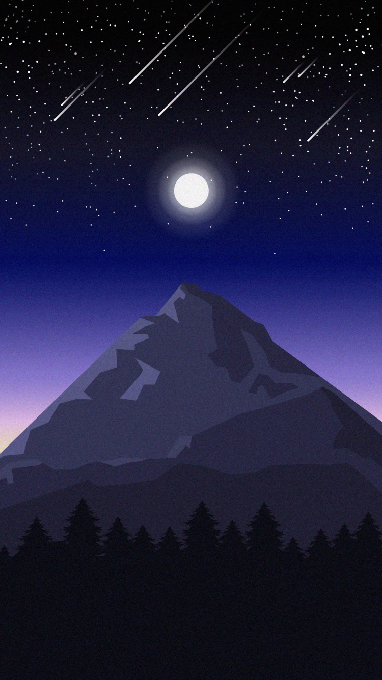 Mountainous Landforms, Light, Celestial Event, Mountain, Night. Wallpaper in 750x1334 Resolution