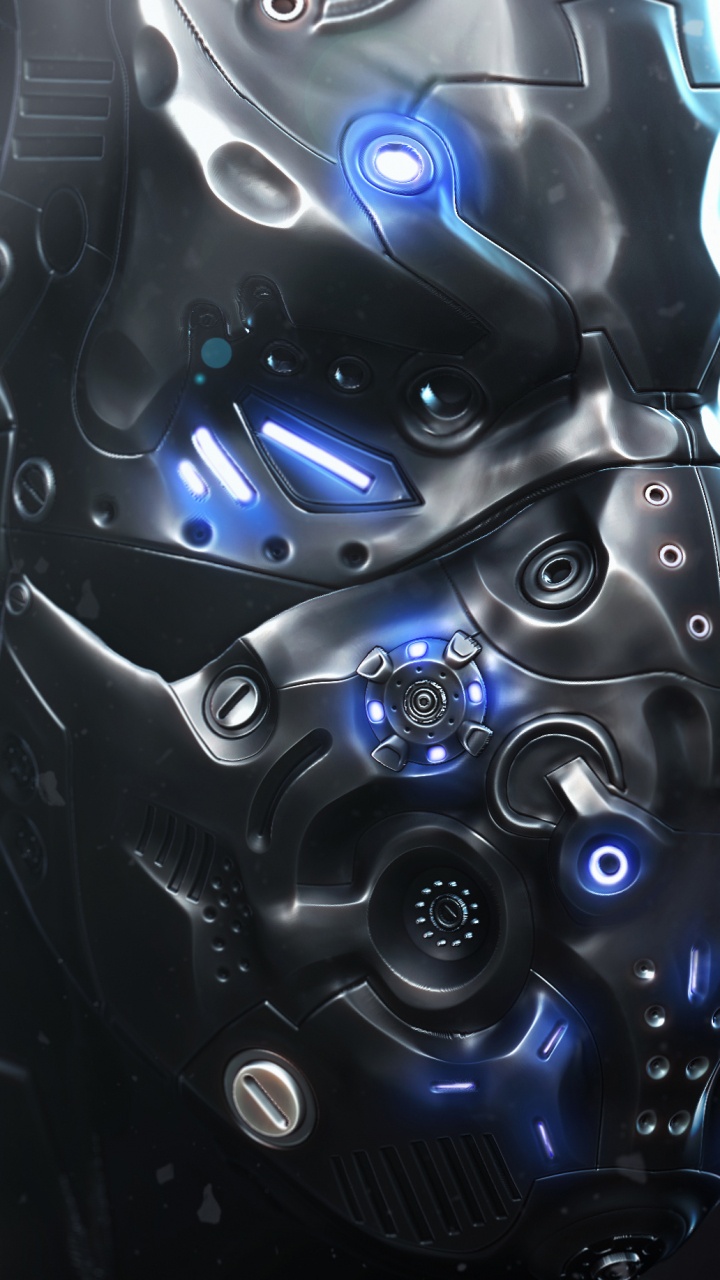 Pintura Abstracta Negra y Azul. Wallpaper in 720x1280 Resolution