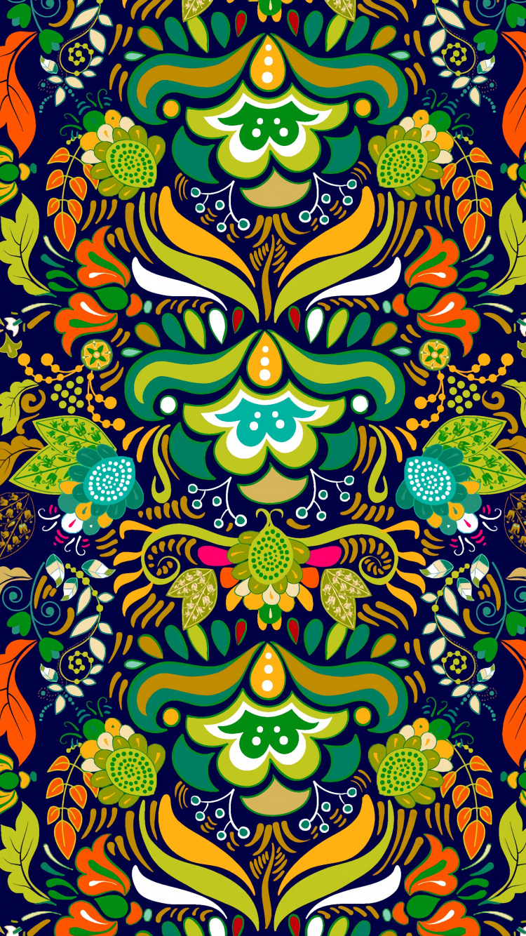 迷幻术, 对称, 视觉艺术, 艺术, 万花筒 壁纸 750x1334 允许