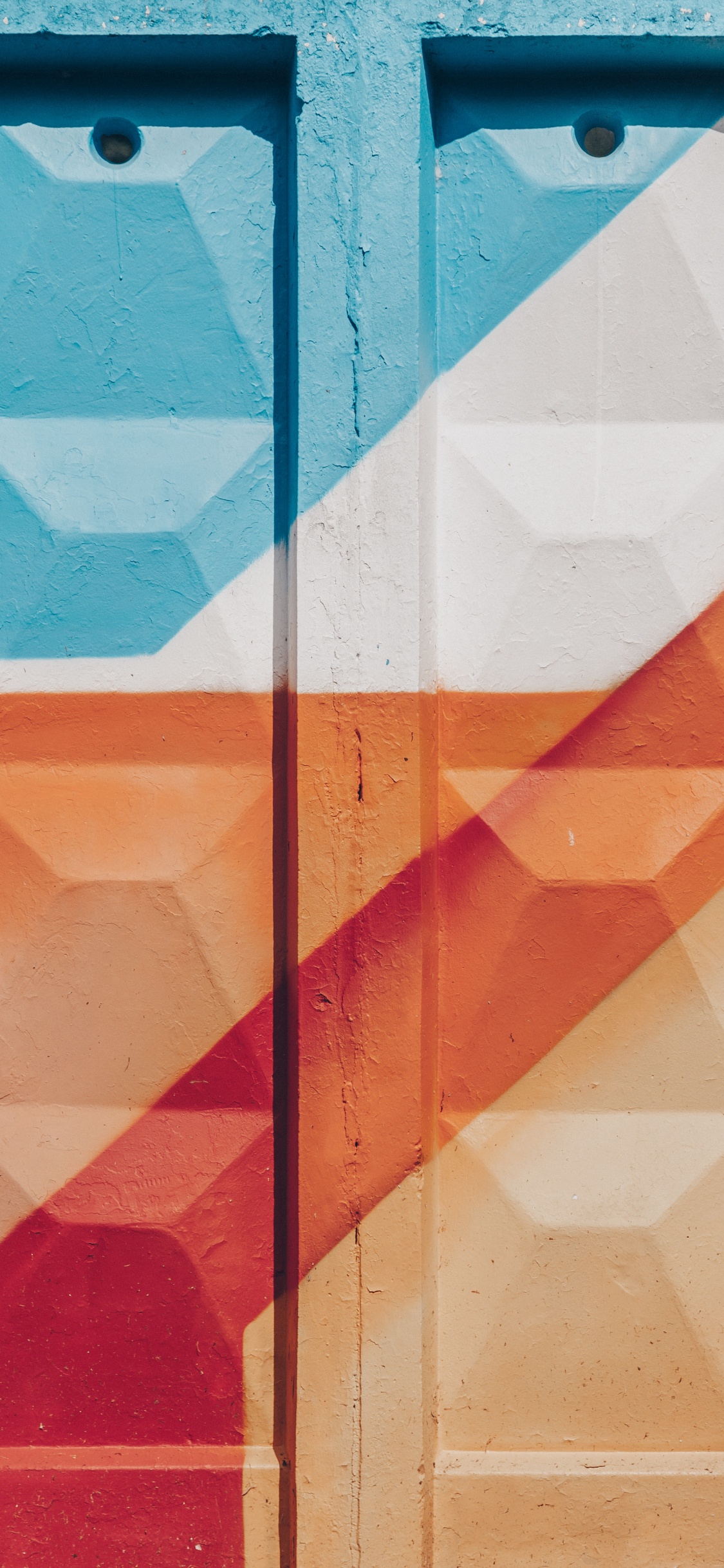 Mur Rouge Blanc et Bleu. Wallpaper in 1125x2436 Resolution