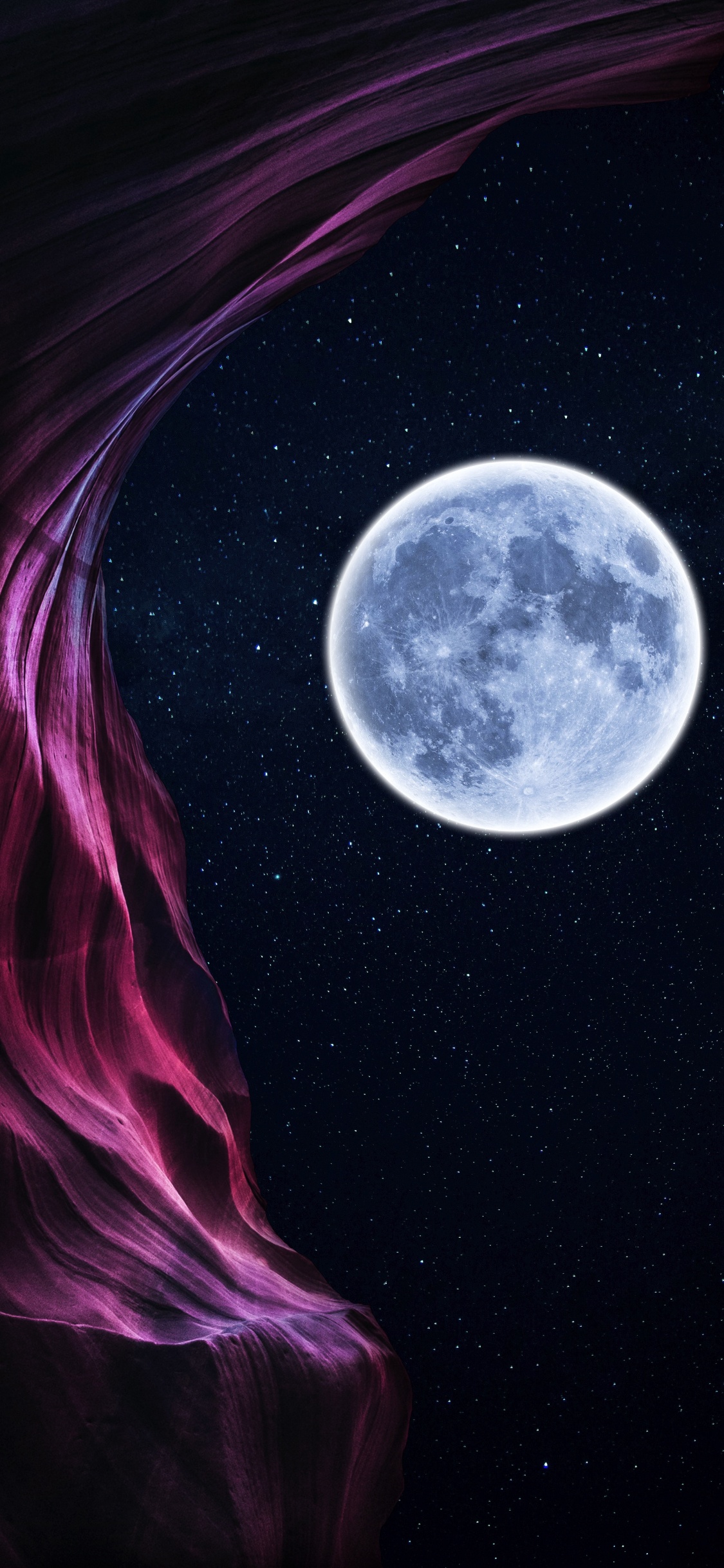 Mond, Supermoon, Vollmond, Planet, Mondlicht. Wallpaper in 1125x2436 Resolution