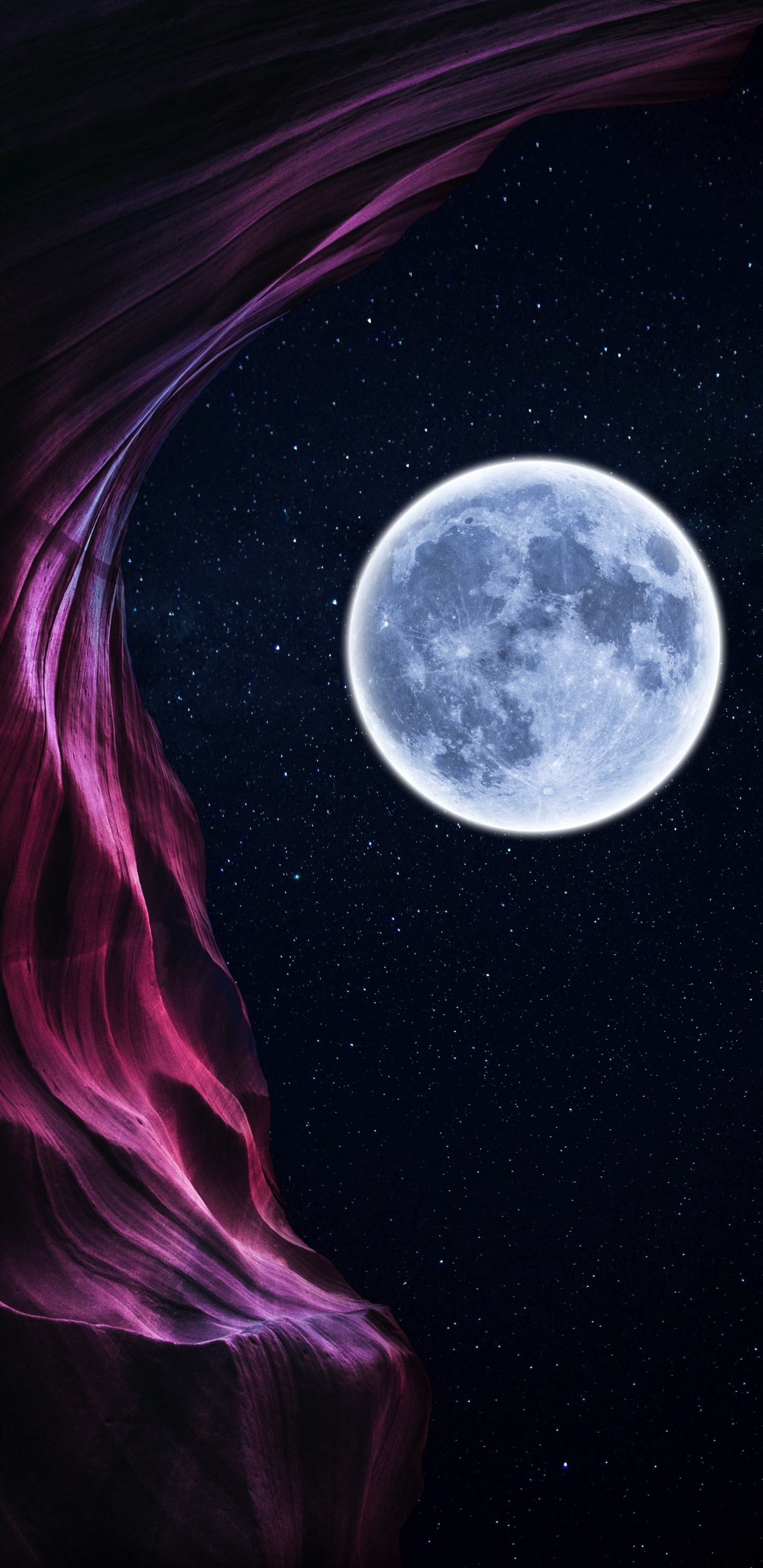 Mond, Supermoon, Vollmond, Planet, Mondlicht. Wallpaper in 1440x2960 Resolution