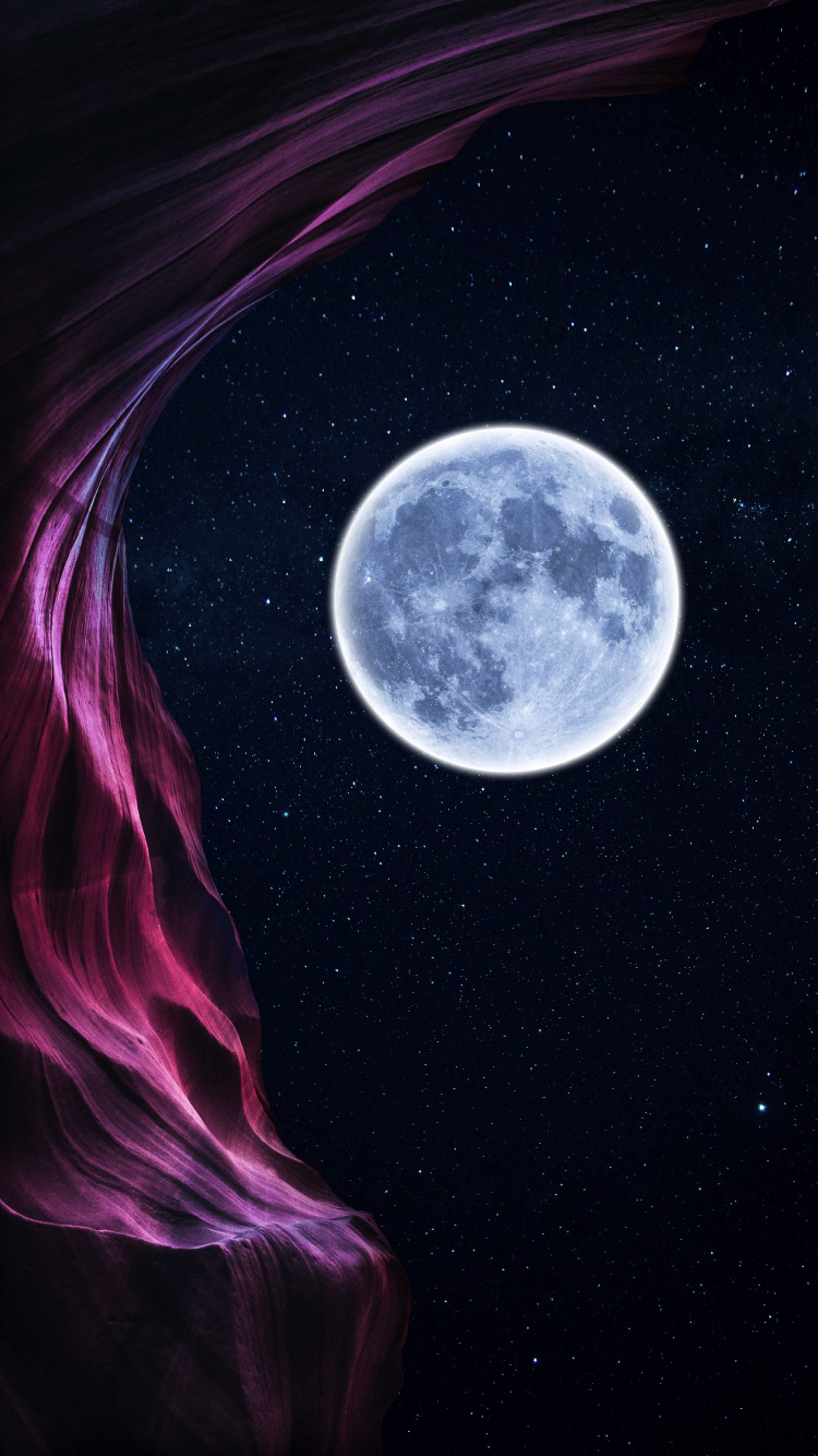 Moon, Supermoon, Full Moon, Planet, Moonlight. Wallpaper in 750x1334 Resolution