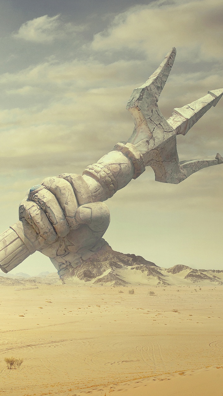 Sable Brun Sous Des Nuages Blancs Pendant la Journée. Wallpaper in 720x1280 Resolution