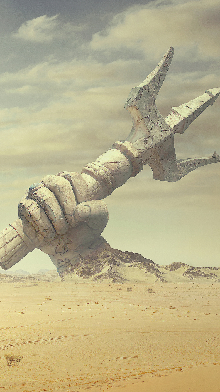 Sable Brun Sous Des Nuages Blancs Pendant la Journée. Wallpaper in 750x1334 Resolution