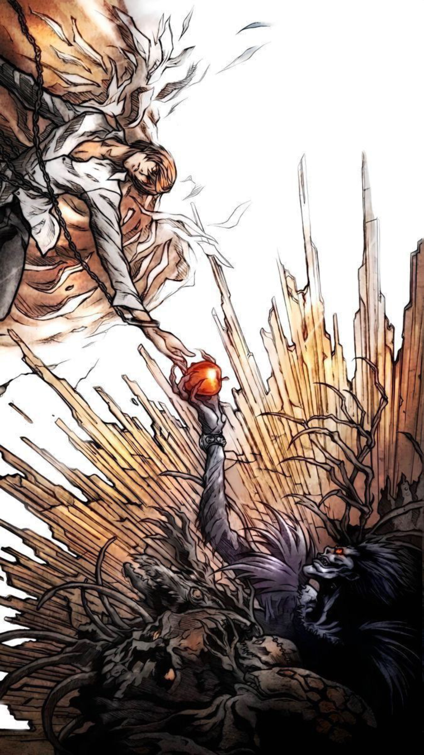 Illustration, Light Yagami, Art, Anime Art, Animated Cartoon. Wallpaper in 1440x2560 Resolution