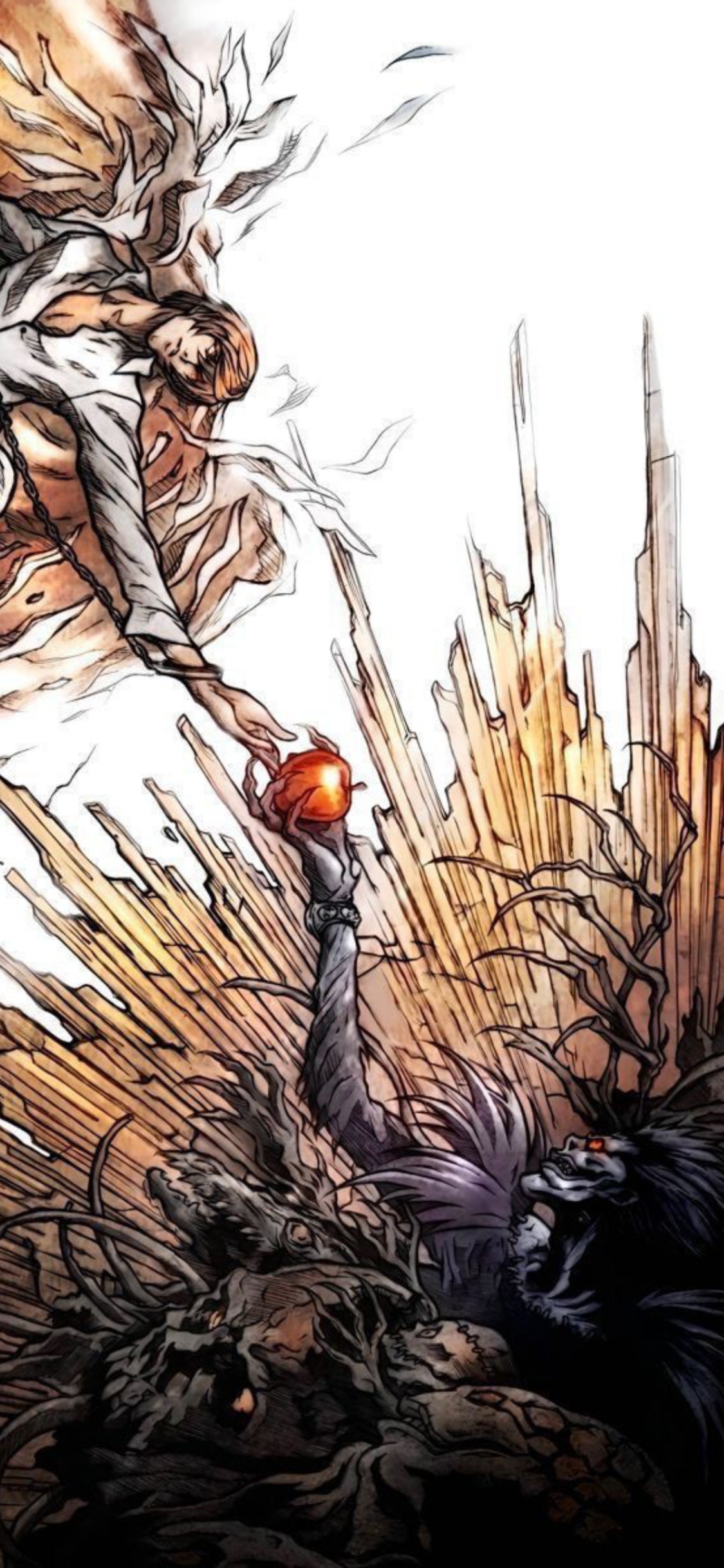 Ilustración, Light Yagami, Arte, Arte Animado, de Dibujos Animados. Wallpaper in 1125x2436 Resolution