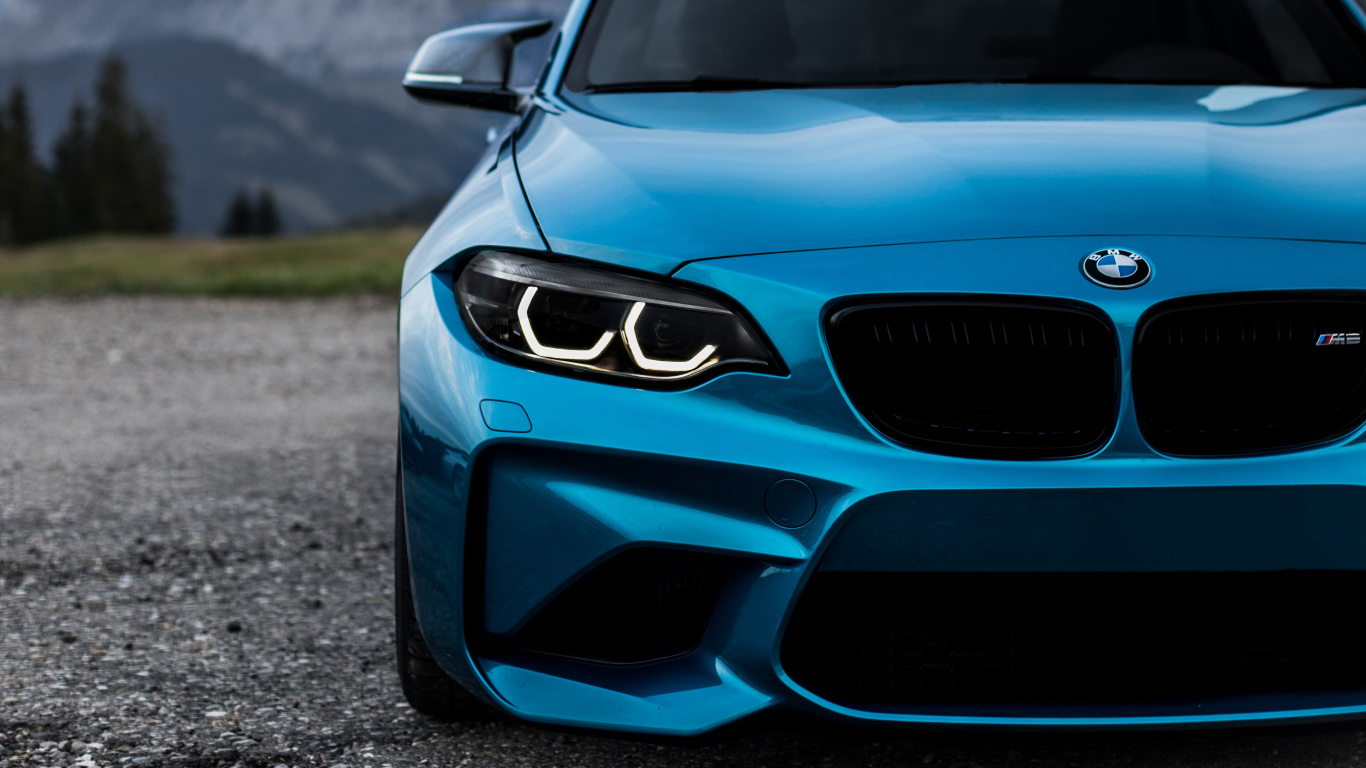 Blue Bmw m 3 on Road During Daytime. Wallpaper in 1366x768 Resolution