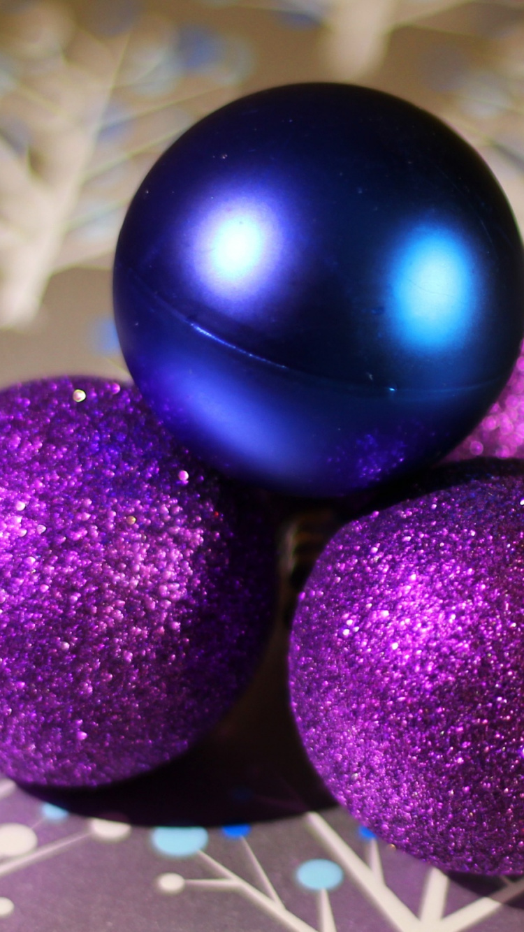 Purple, Christmas Ornament, Violet, Blue, Glitter. Wallpaper in 750x1334 Resolution