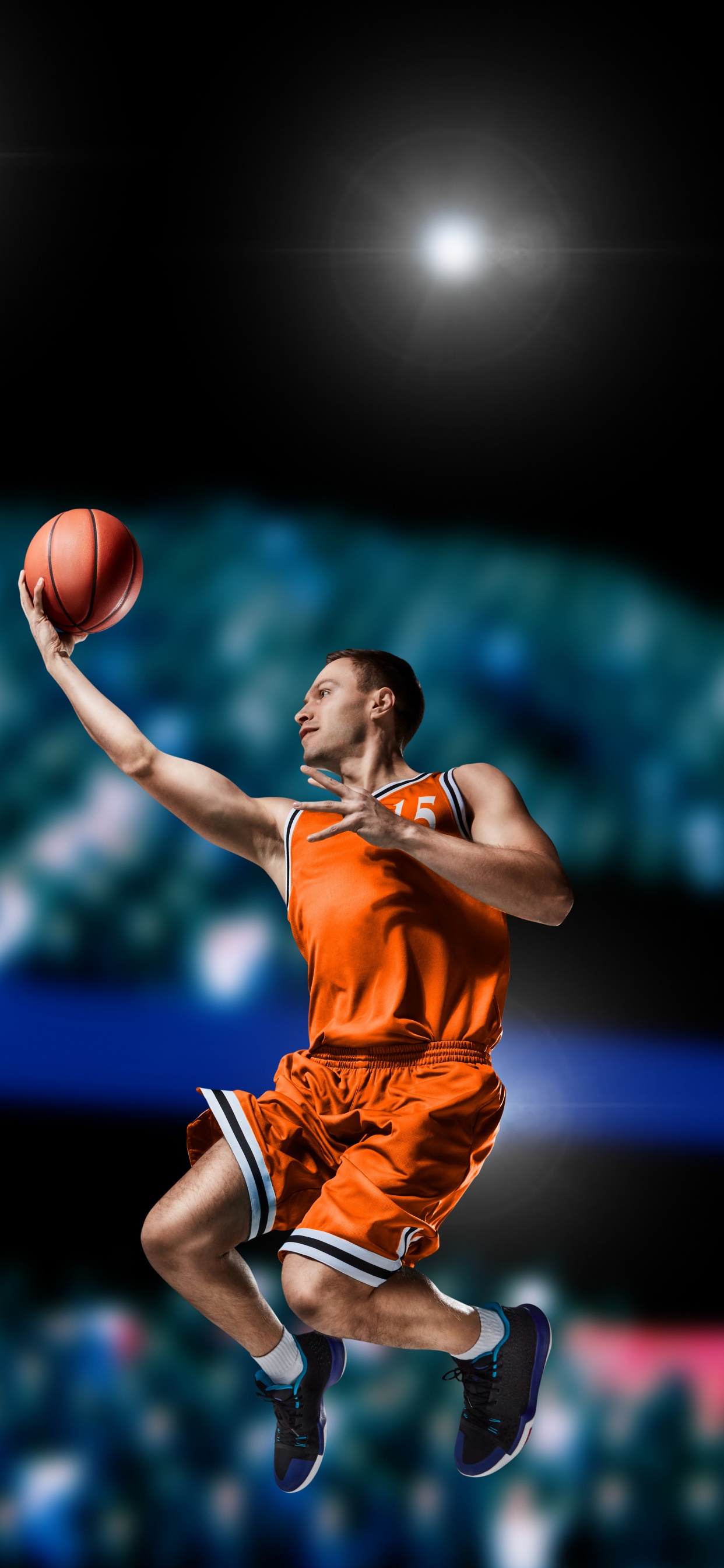 Basketball Player in Jersey Shirt Playing Basketball. Wallpaper in 1242x2688 Resolution
