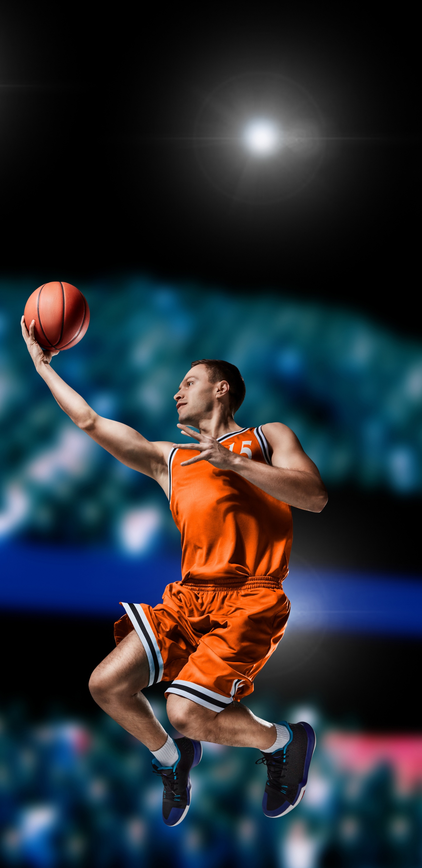 Basketball Player in Jersey Shirt Playing Basketball. Wallpaper in 1440x2960 Resolution
