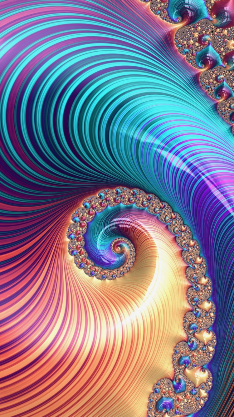 Art Fractal, Fractales, Spirale, Abstraction, Lumière. Wallpaper in 750x1334 Resolution