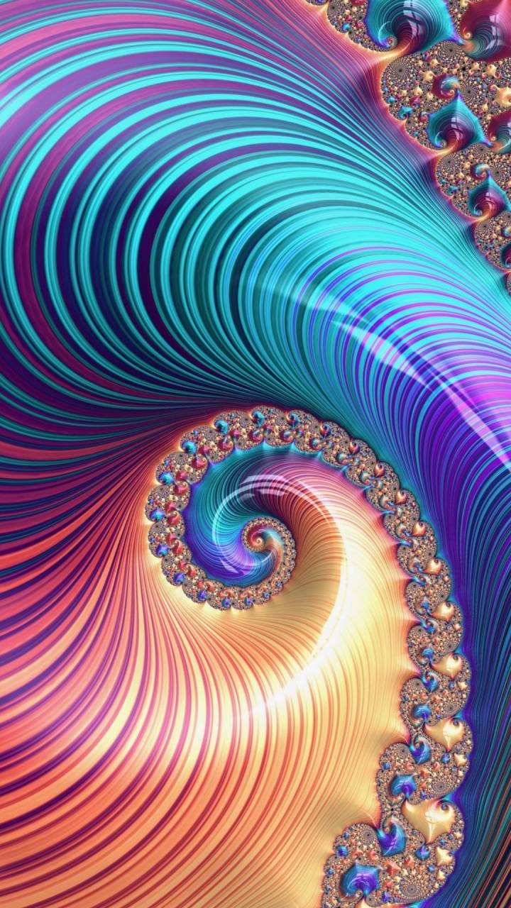 Fractal Art, Fractal, Spiral, Abstraction, Light. Wallpaper in 720x1280 Resolution