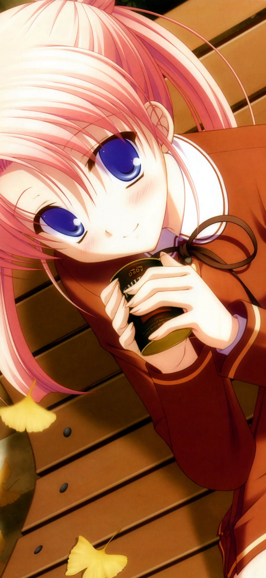 Girl in Brown Long Sleeve Shirt Anime Character. Wallpaper in 1125x2436 Resolution