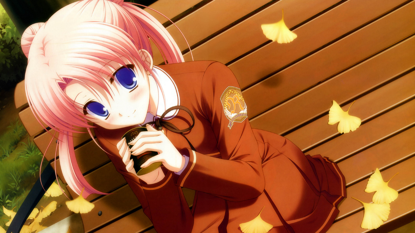 Girl in Brown Long Sleeve Shirt Anime Character. Wallpaper in 1366x768 Resolution