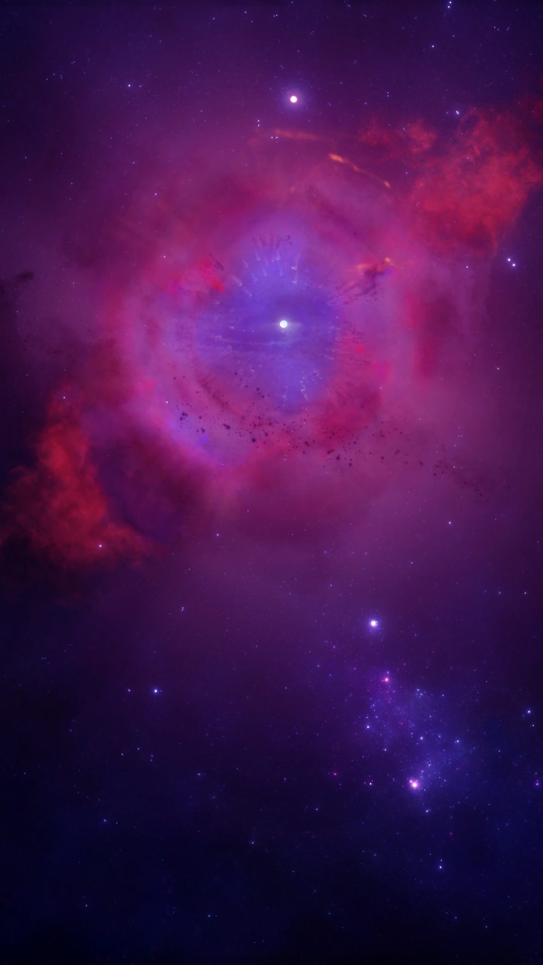 Blue and Red Galaxy Sky. Wallpaper in 1080x1920 Resolution