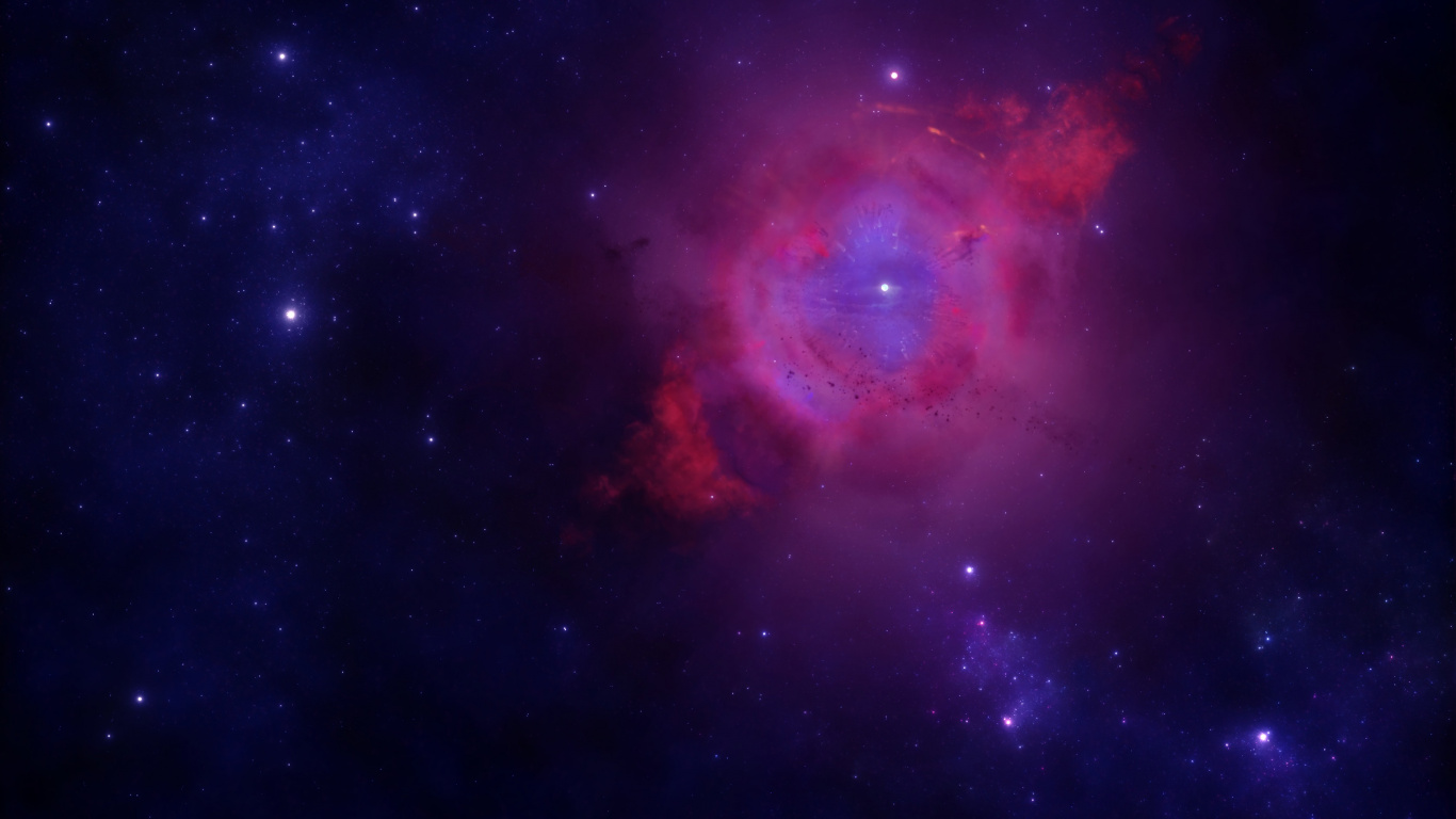 Blue and Red Galaxy Sky. Wallpaper in 1366x768 Resolution