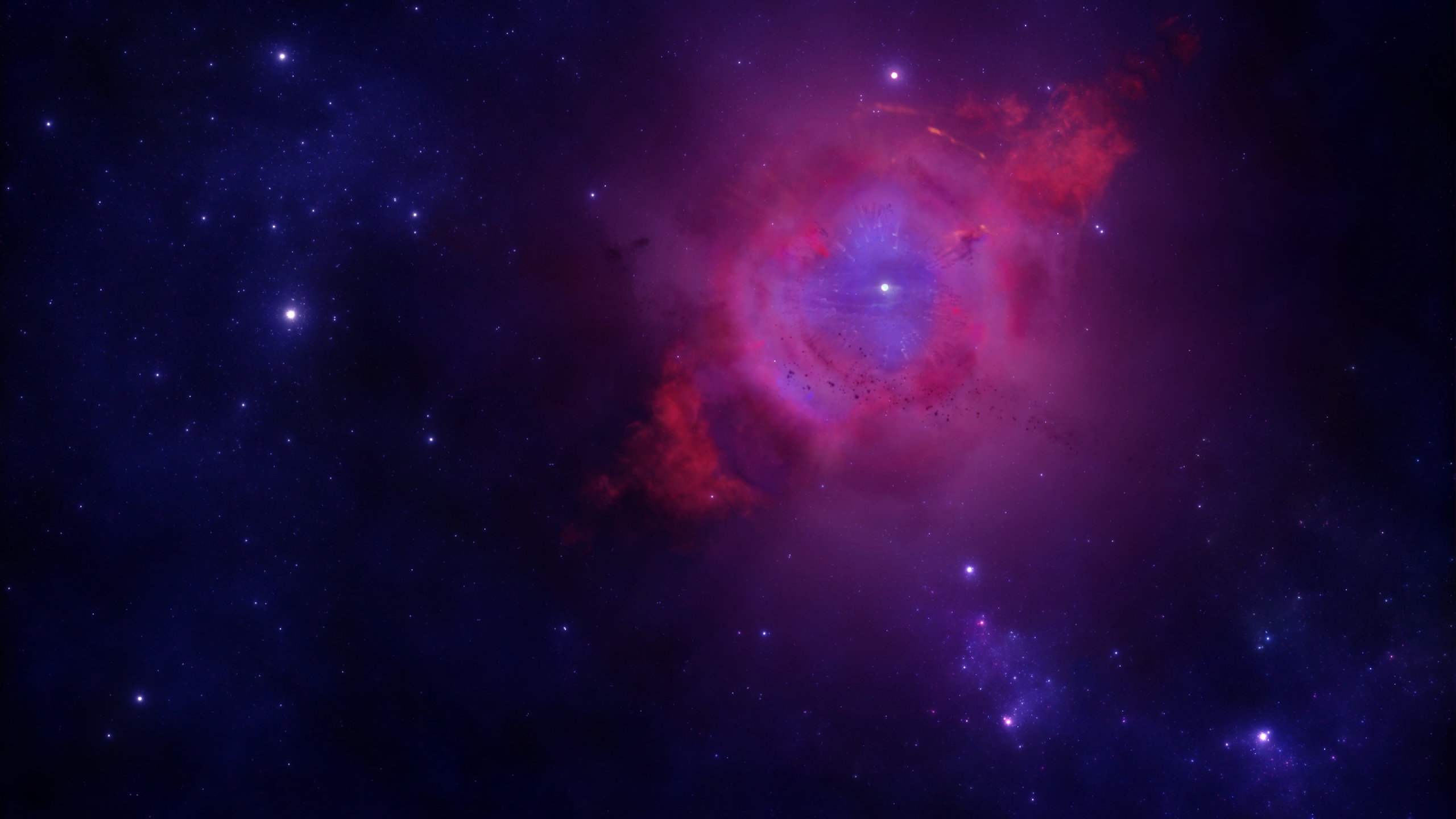 Ciel de Galaxie Bleu et Rouge. Wallpaper in 2560x1440 Resolution