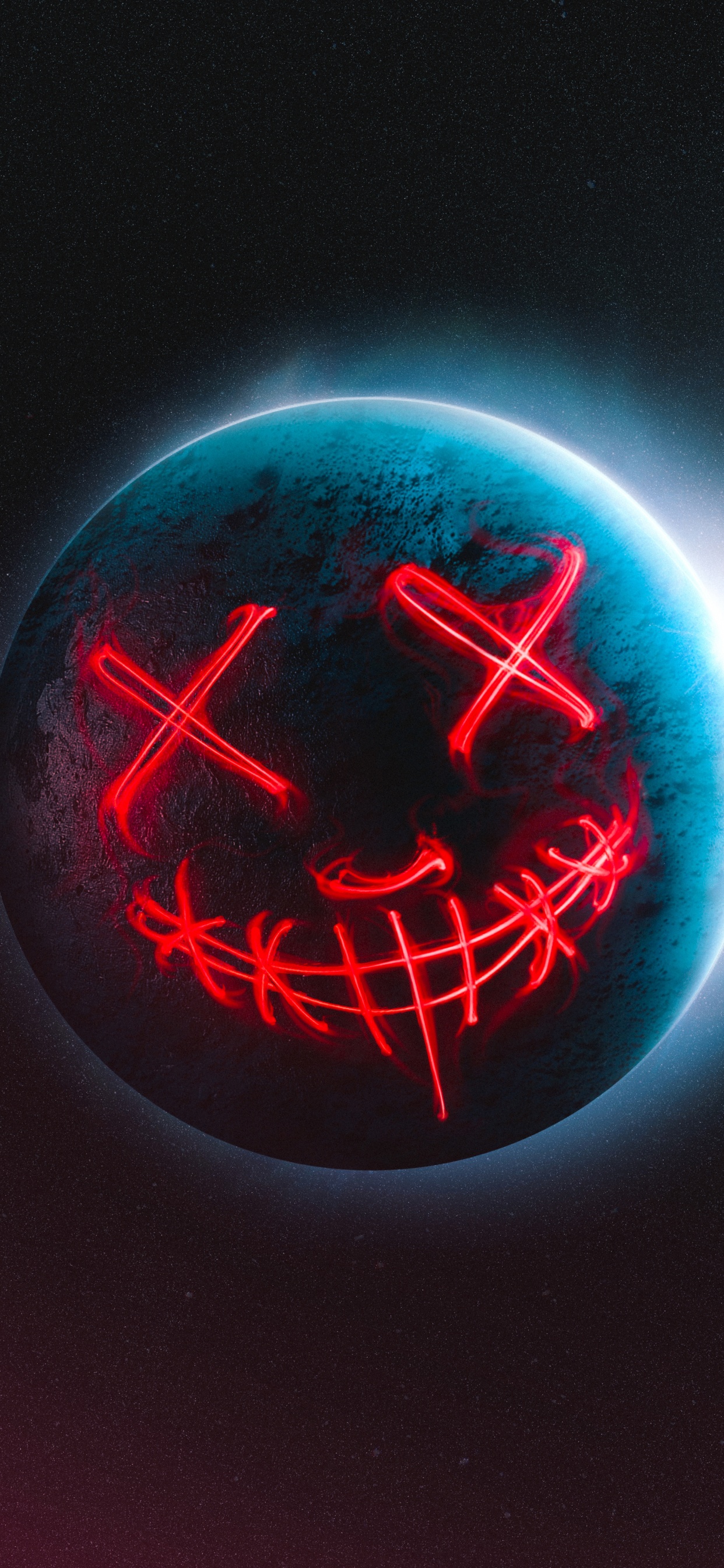 Kreis, Gas, Electric Blue, Neon, Uhr. Wallpaper in 1242x2688 Resolution