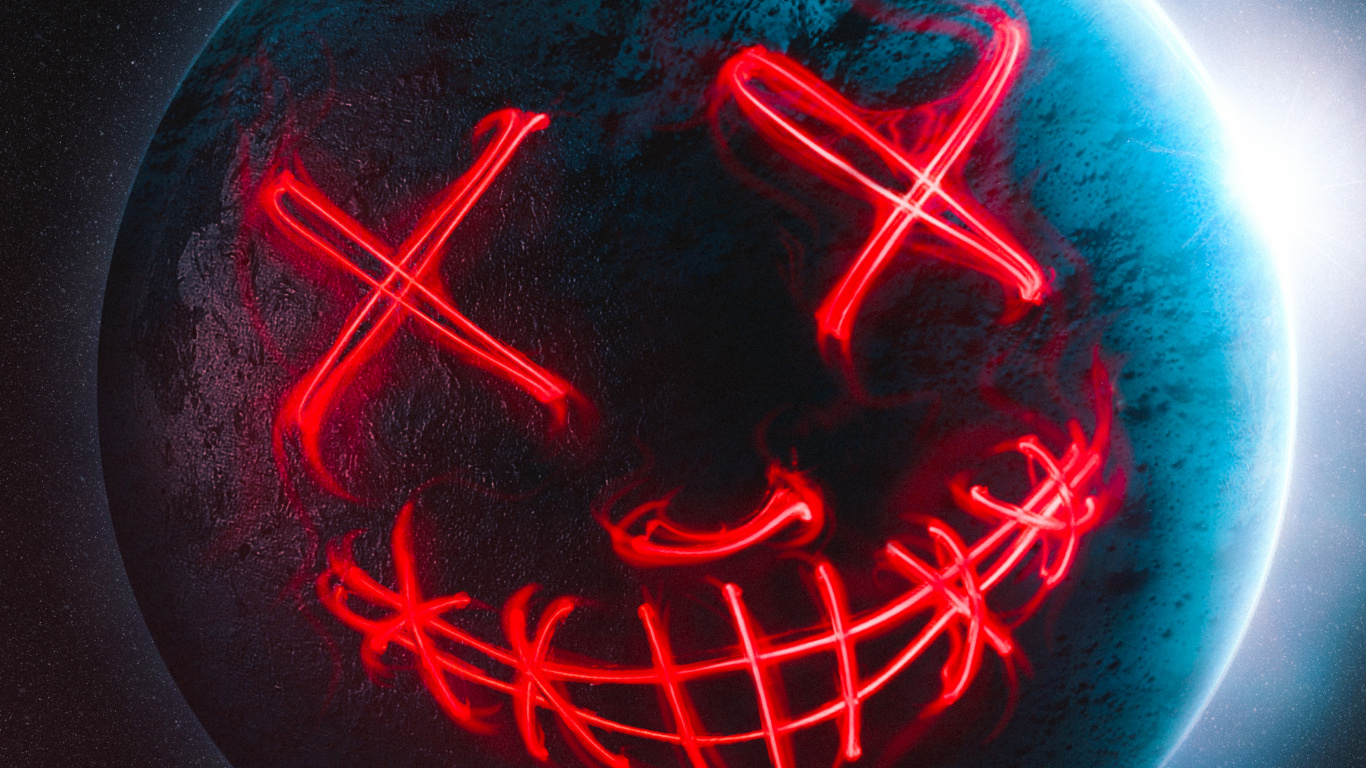 Kreis, Gas, Electric Blue, Neon, Uhr. Wallpaper in 1366x768 Resolution