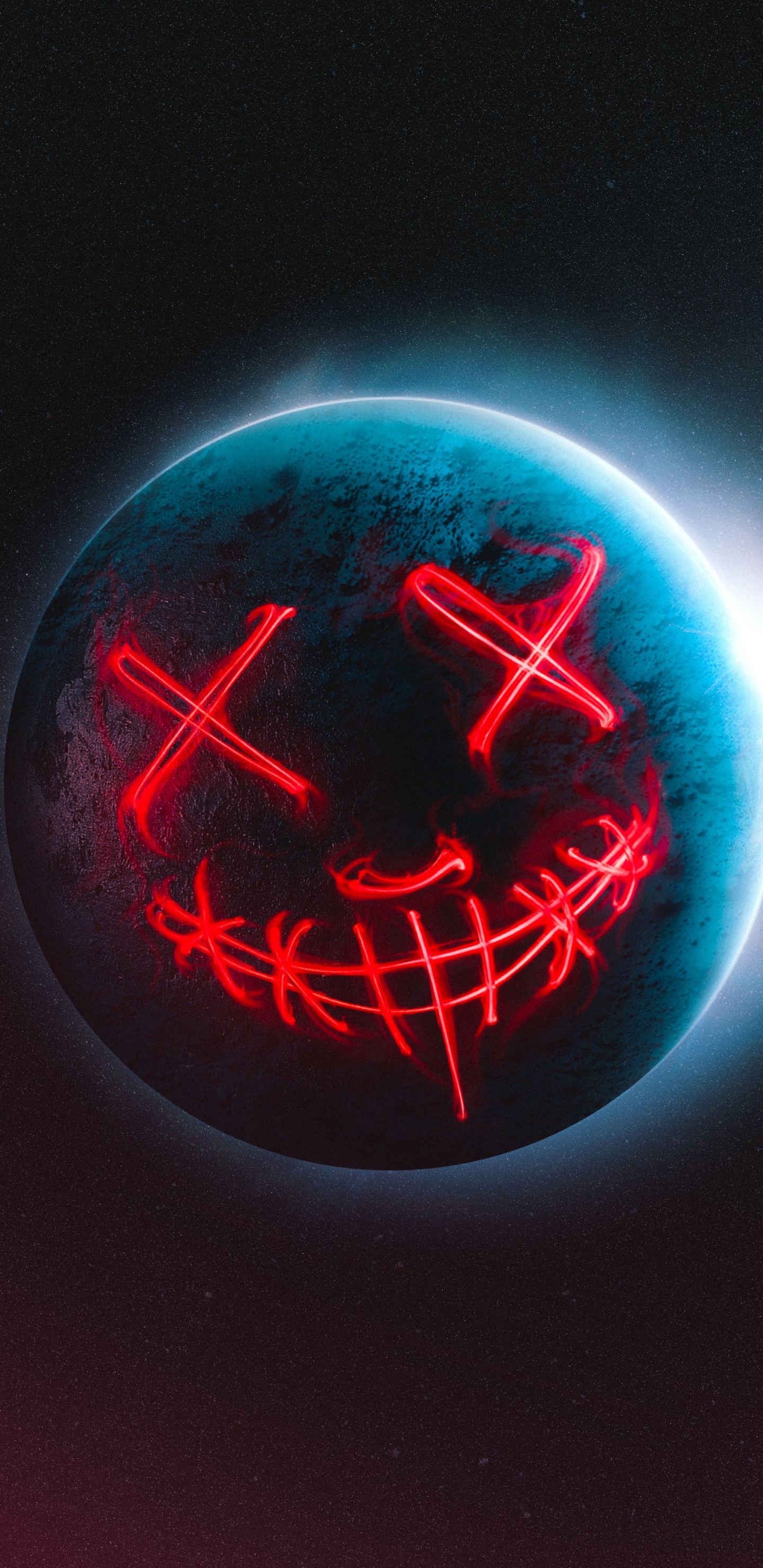 Kreis, Gas, Electric Blue, Neon, Uhr. Wallpaper in 1440x2960 Resolution