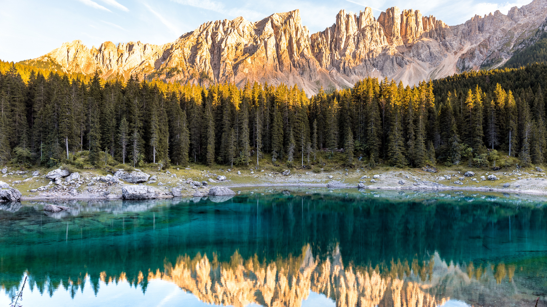 Dolomiten, Reflexion, Naturlandschaft, Natur, Bergigen Landschaftsformen. Wallpaper in 1920x1080 Resolution