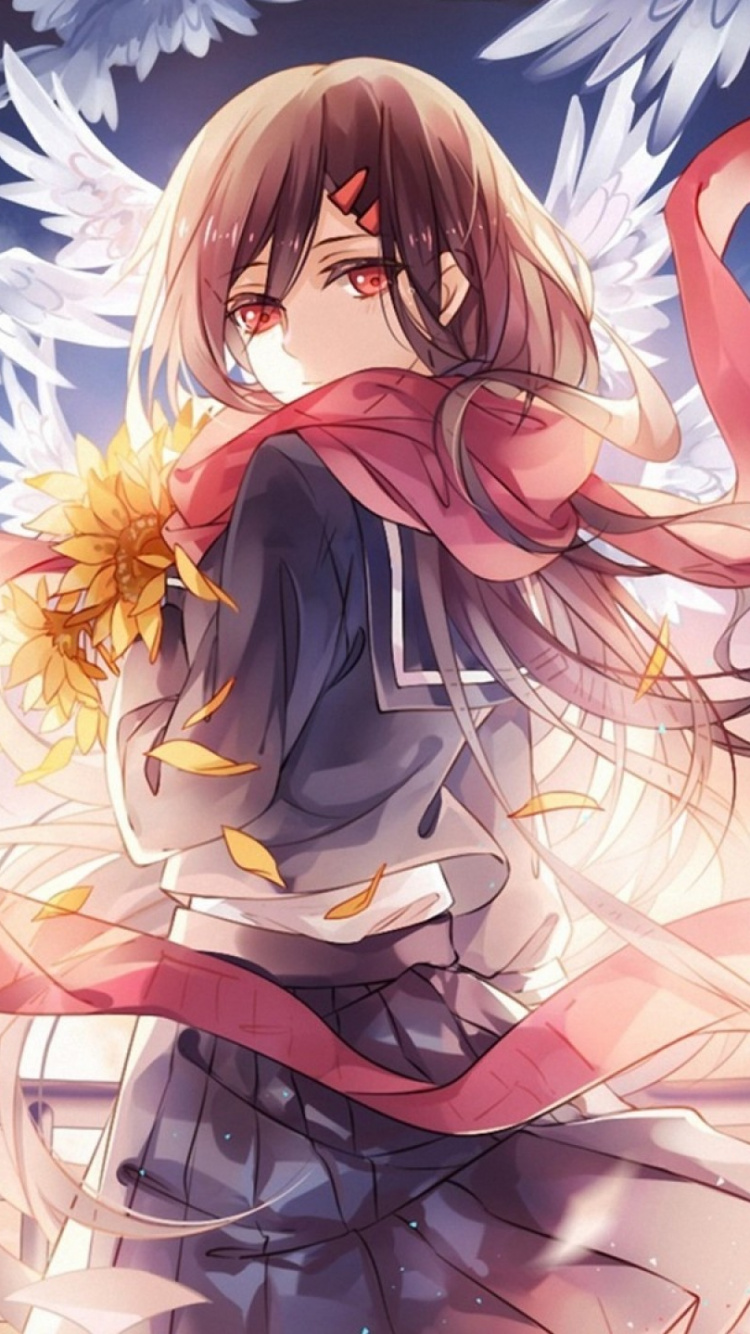 Personnage D'anime Fille Aux Cheveux Blonds. Wallpaper in 750x1334 Resolution