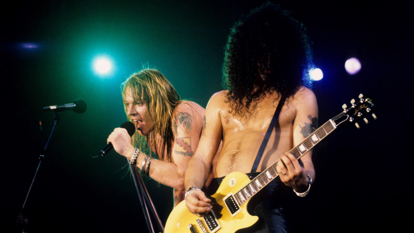 No en Esta Vida Gira, Guns N Roses, Rendimiento, Músico, Guitarra. Wallpaper in 1366x768 Resolution