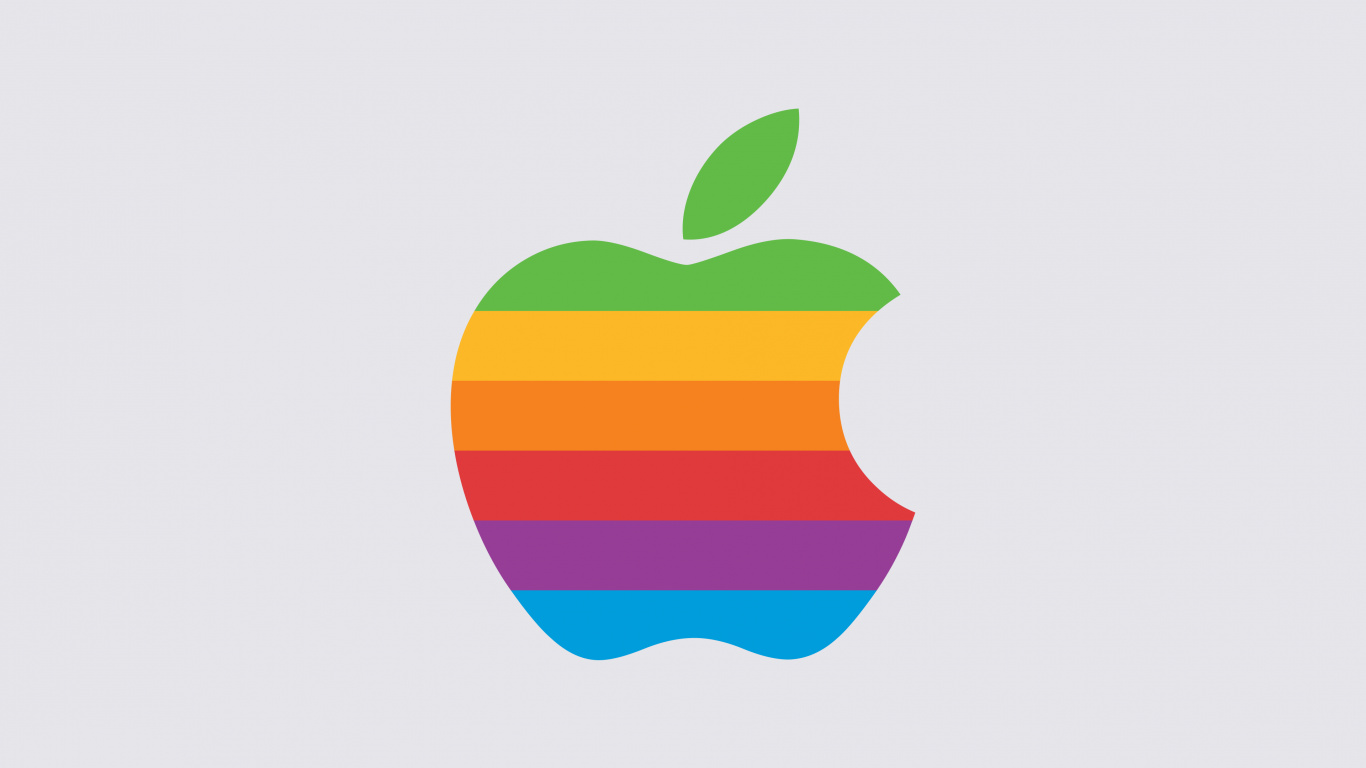 Apple, Apples, Logo, Transparency, Colorfulness. Wallpaper in 1366x768 Resolution