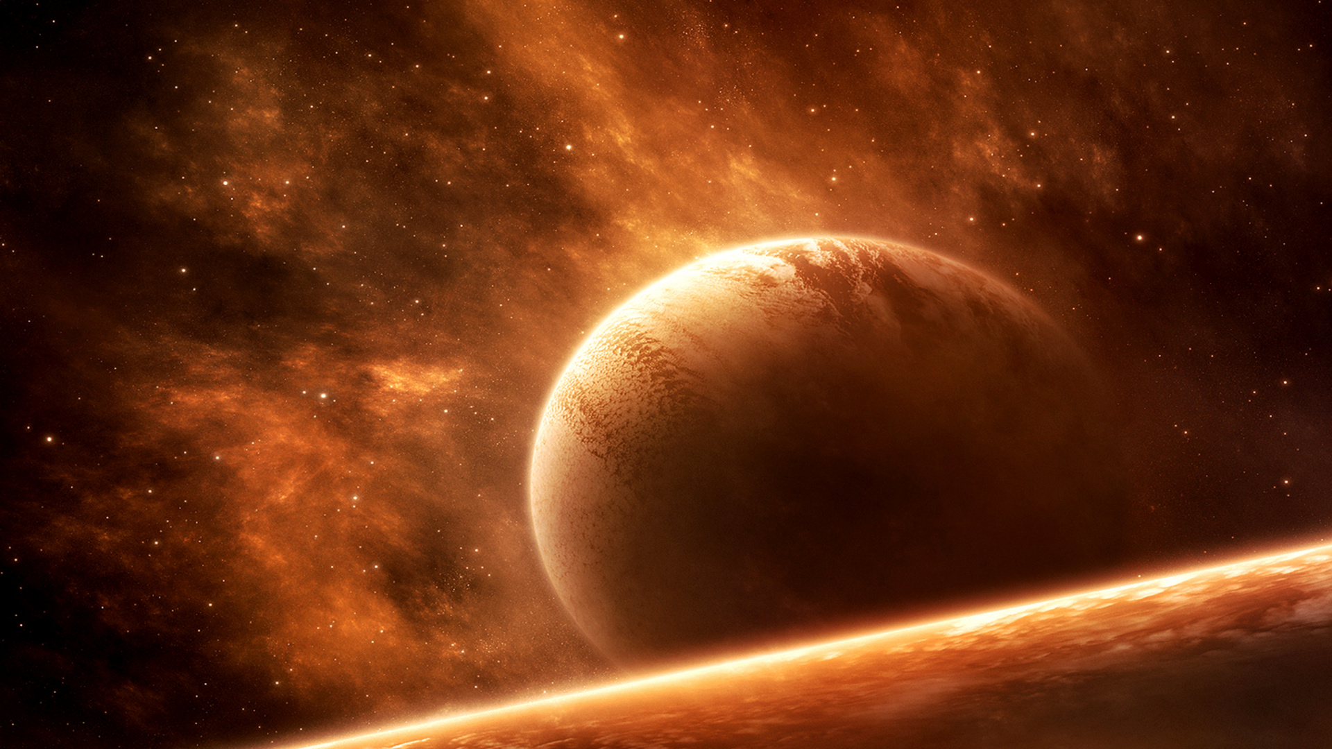 Pleine Lune Avec Des Étoiles Dans le Ciel. Wallpaper in 1920x1080 Resolution