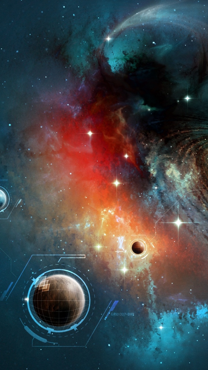 Blue and Red Abstract Painting. Wallpaper in 720x1280 Resolution