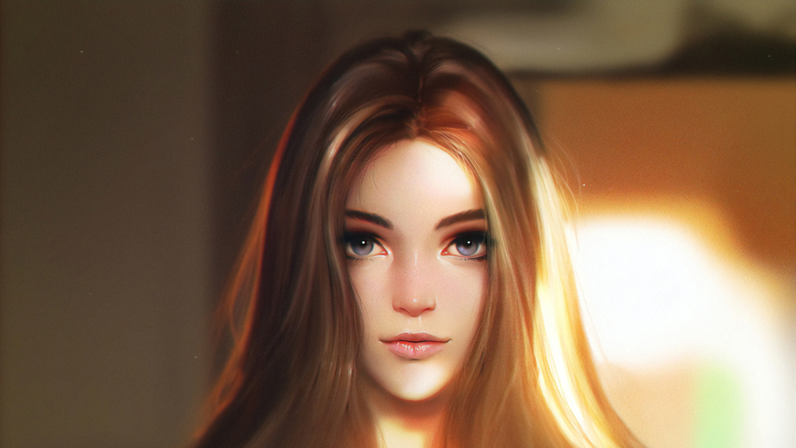 Femme Aux Cheveux Blonds en Levant. Wallpaper in 2560x1440 Resolution