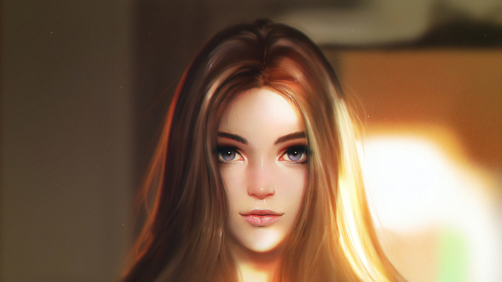 Woman With Blonde Hair Looking Up. Wallpaper in 1920x1080 Resolution