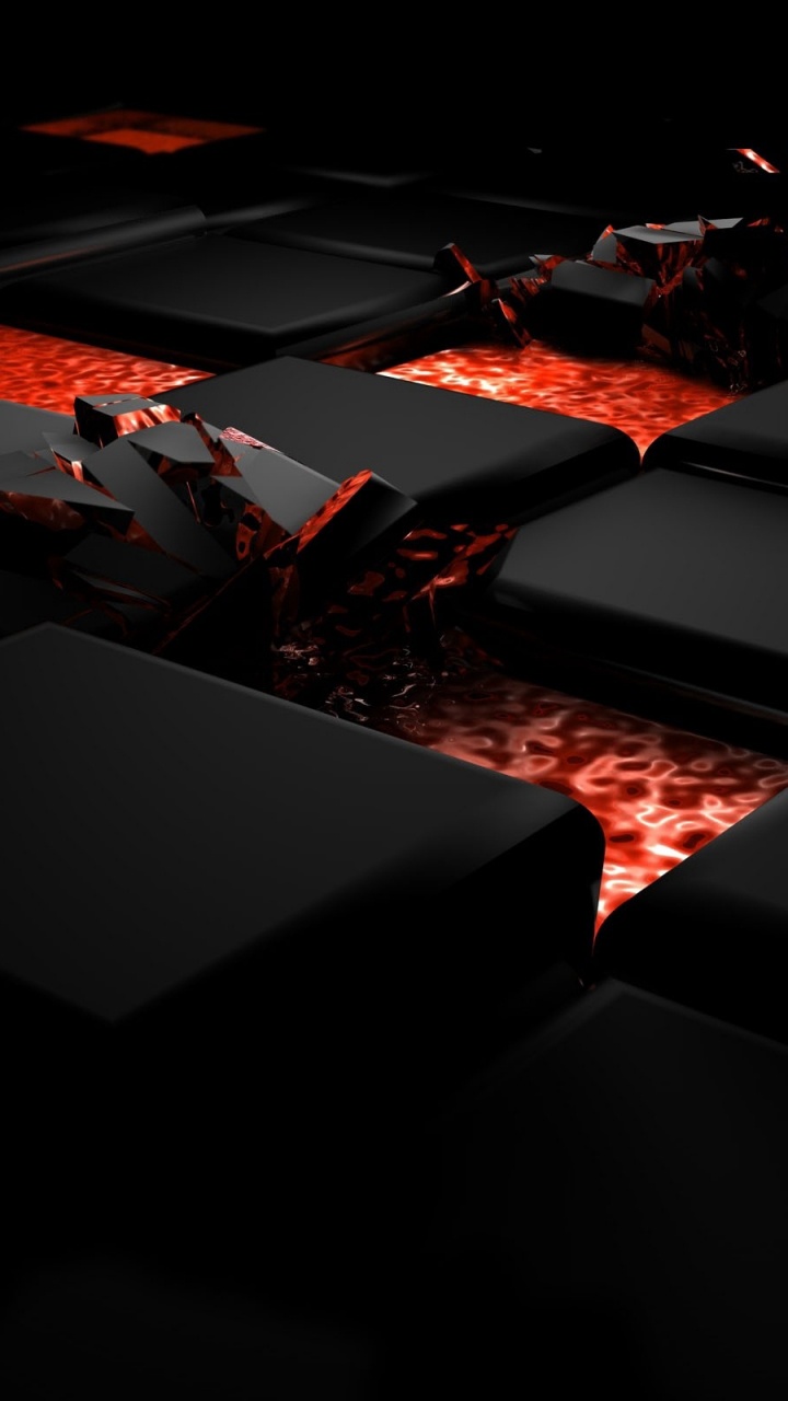 Peinture Abstraite Noire et Rouge. Wallpaper in 720x1280 Resolution