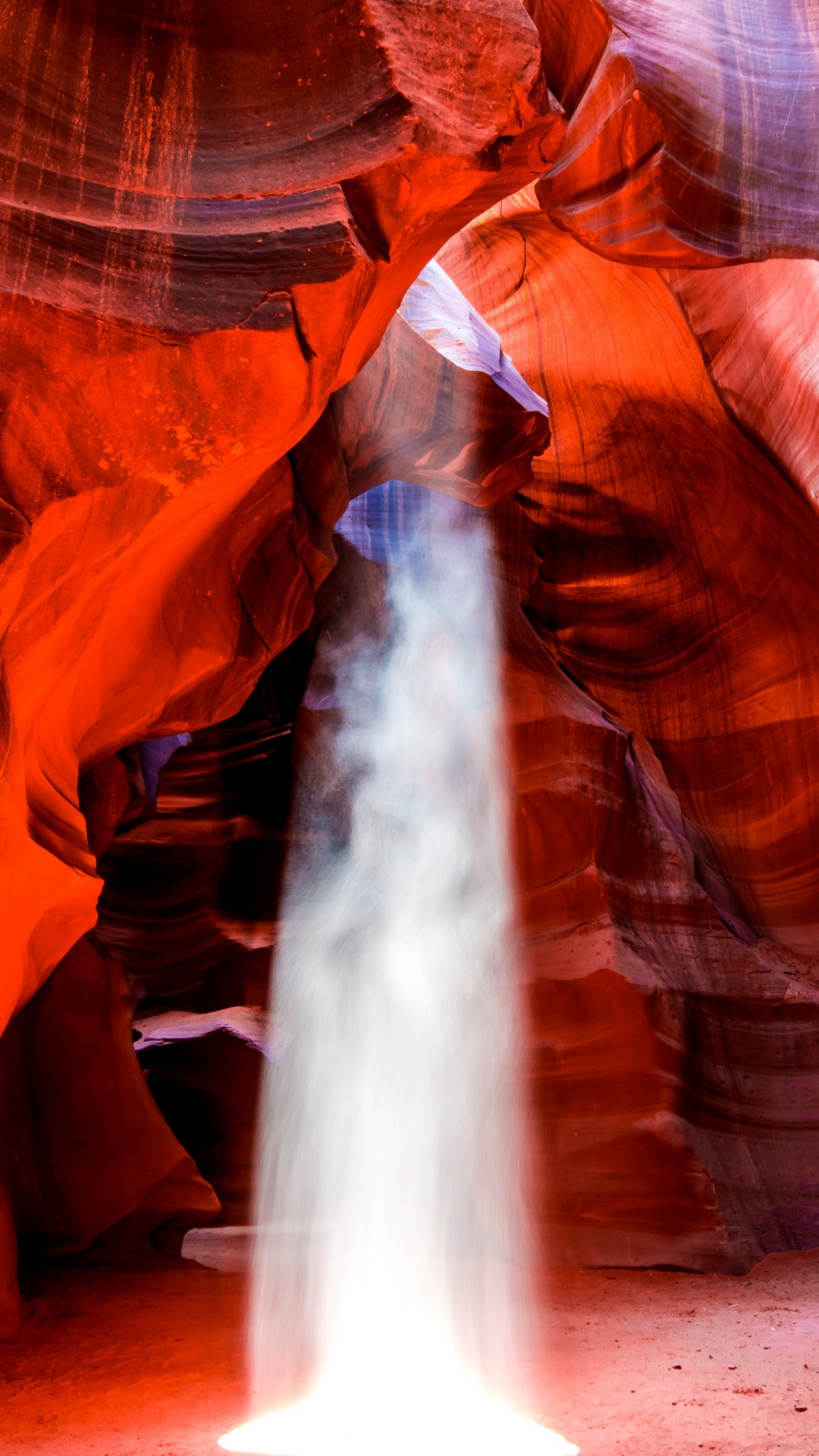 Brown Rock Formation With Water Falls. Wallpaper in 1080x1920 Resolution