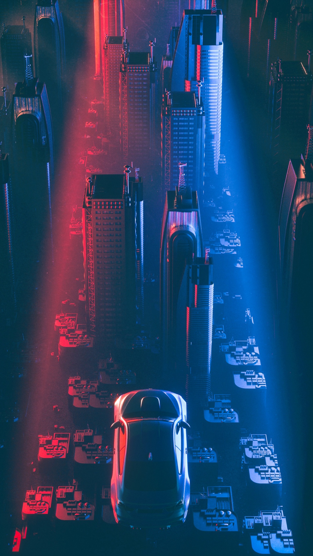 Autos Auf Der Straße Während Der Nachtzeit. Wallpaper in 1080x1920 Resolution