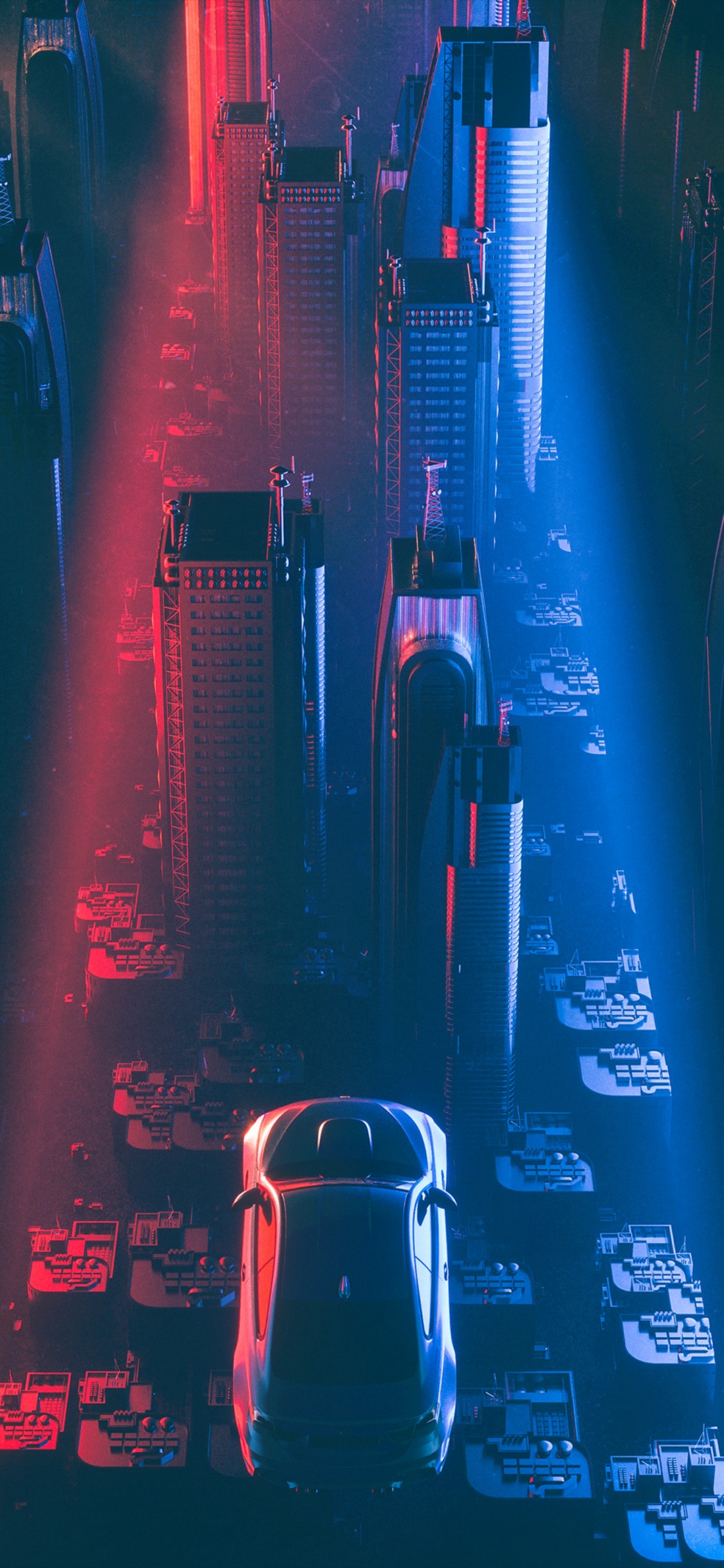 Autos Auf Der Straße Während Der Nachtzeit. Wallpaper in 1125x2436 Resolution