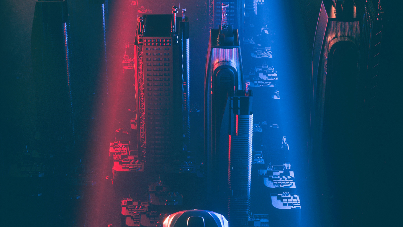 Autos Auf Der Straße Während Der Nachtzeit. Wallpaper in 1366x768 Resolution