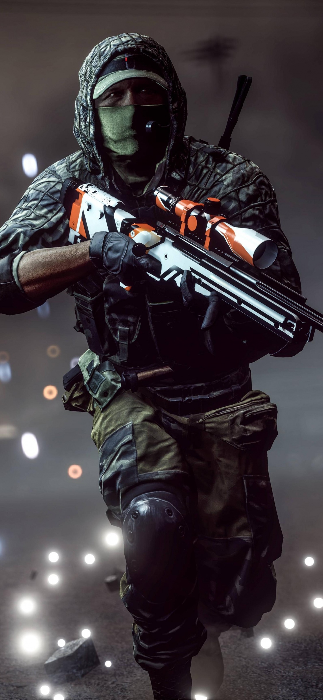 Soldier, Battlefield 4, Darkness, Battlefield 3, Battlefield Hardline. Wallpaper in 1125x2436 Resolution