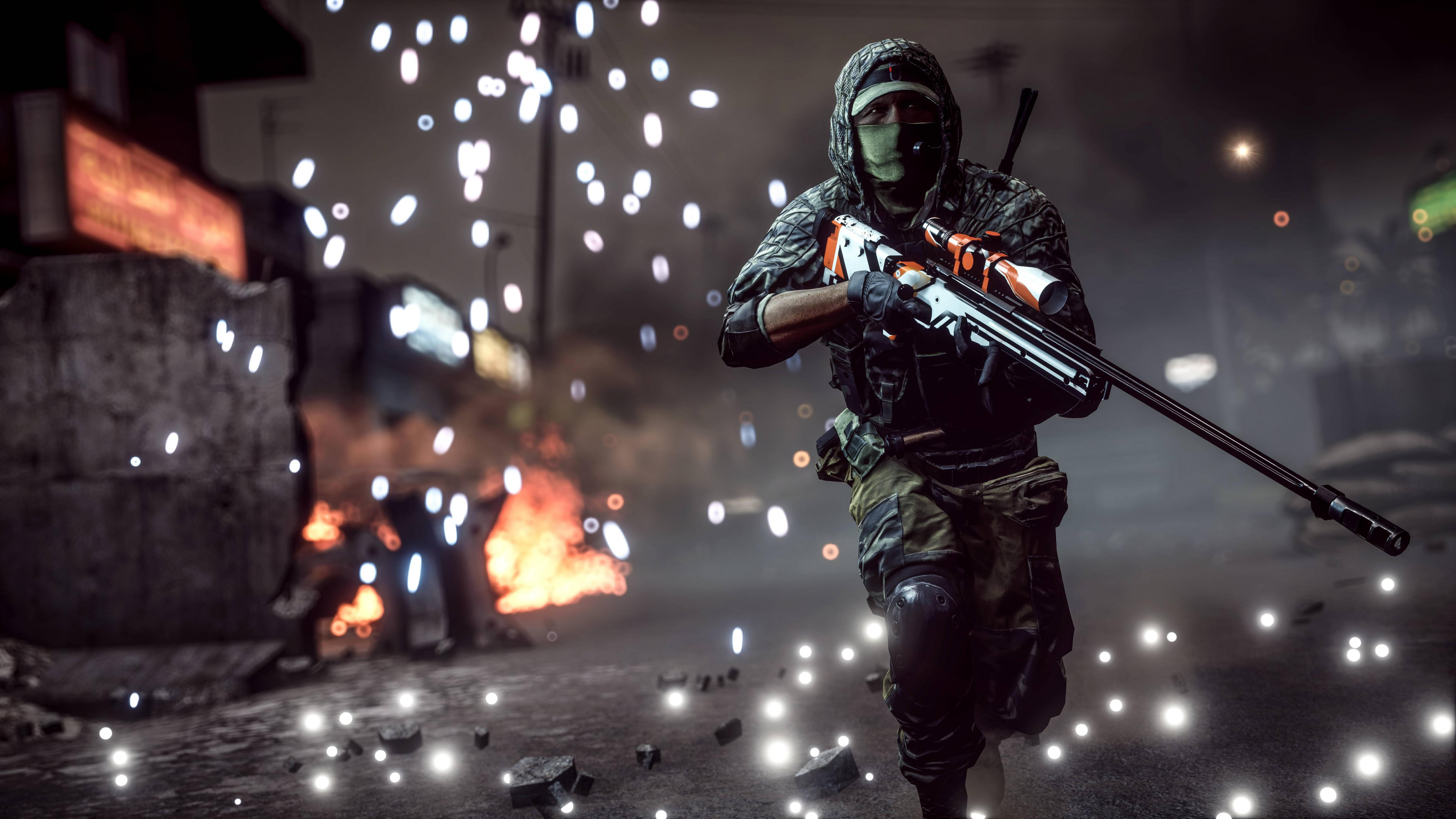 Soldier, Battlefield 4, Darkness, Battlefield 3, Battlefield Hardline. Wallpaper in 3840x2160 Resolution