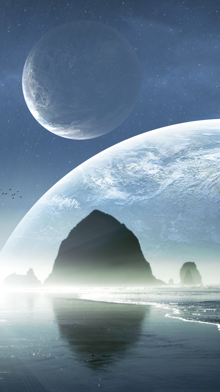 Nature, Atmosphere, Light, Moon, Astronomical Object. Wallpaper in 750x1334 Resolution