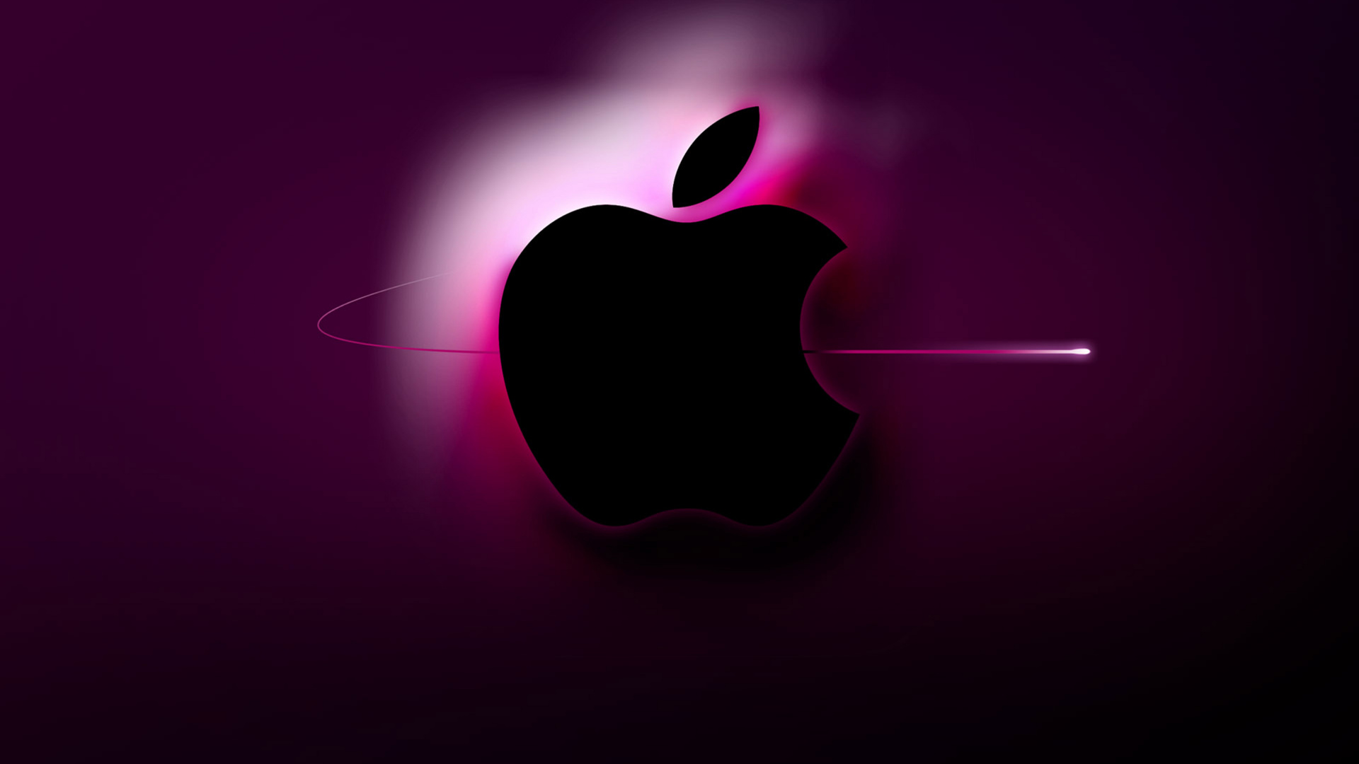 Apple Logo With Red Light Full HD 