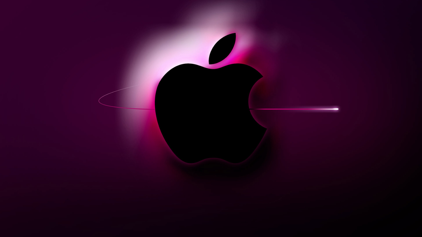 Logo de Manzana Con Luz Roja. Wallpaper in 1366x768 Resolution